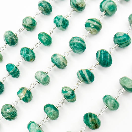 Amazonite Sterling Silver Wire Chain