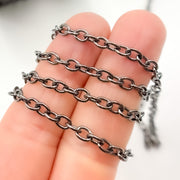 Black Rhodium Sterling Silver Cable Chain