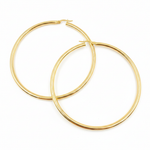 Load image into Gallery viewer, GER167. 14K Solid Gold Hollow Smooth Hoop