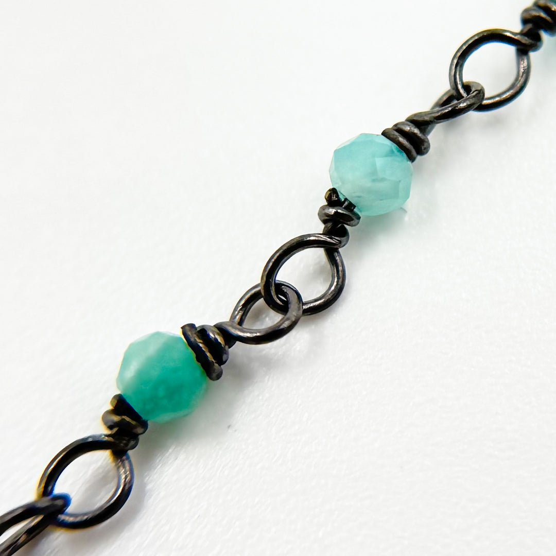 Amazonite Gemstone Round Shape Wire Wrapped