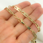 Load image into Gallery viewer, 501295G. 14k Solid Yellow Gold Mirror Flat Rectangle Link Chain
