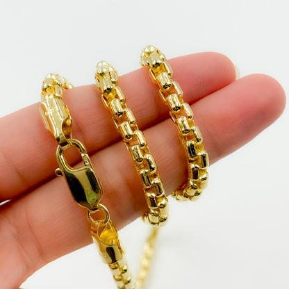 270HVI0934000. 14k Solid Yellow Gold Venezian Hollow Box Link Chain
