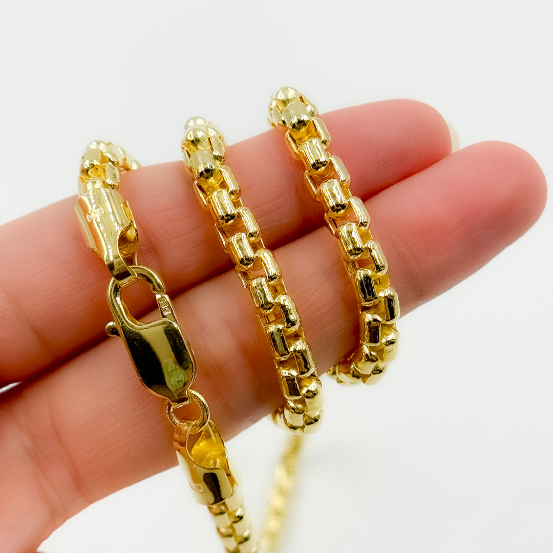 270HVI0934000. 14k Solid Yellow Gold Venezian Hollow Box Link Chain