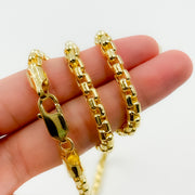 270HVI0934000. 14k Solid Yellow Gold Venezian Hollow Box Link Chain