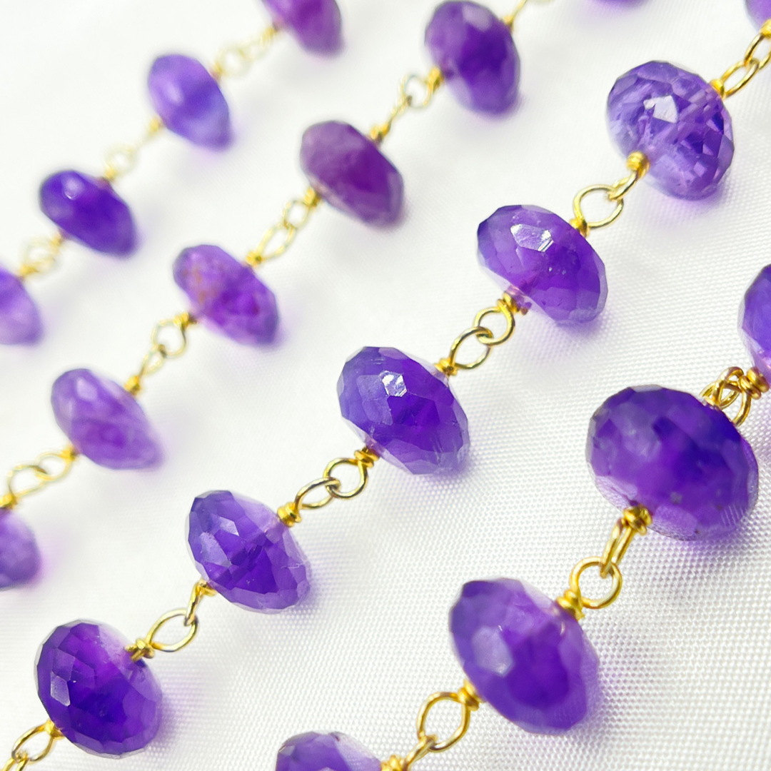 Amethyst Gold Plated Wire Chain.