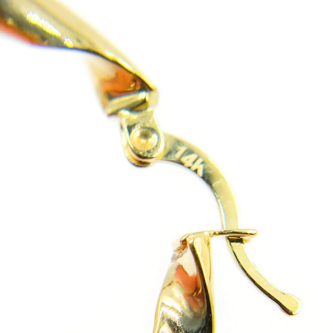 GER125. 14K Solid Gold Twisted Hoop