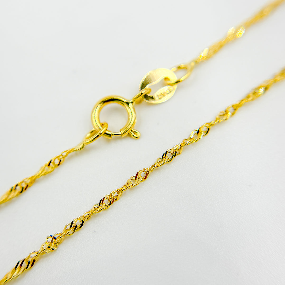 020G2SLMSIT218K. 18K Solid Yellow Gold Singapore Necklace