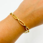 Load image into Gallery viewer, TRE001Bracelet. 4k Solid Yellow Gold  Hollow Long and Short Link Bracelet