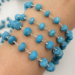 Load image into Gallery viewer, TRQ56. Turquoise Sterling Silver Wire Chain
