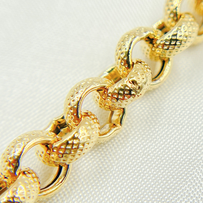Plated 925 Sterling Silver Textured Round Link Chain