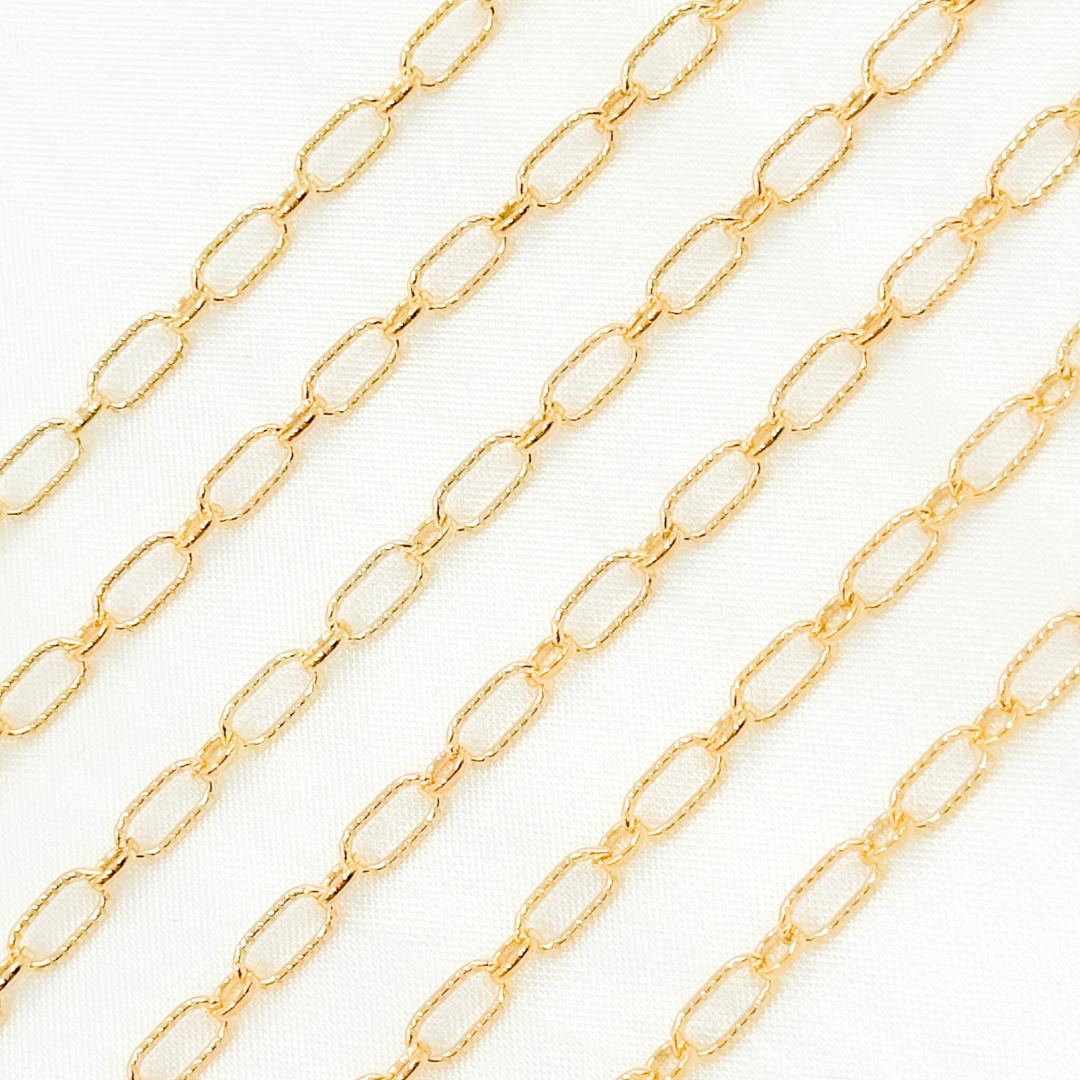 8251-1AGF. 14k Gold Filled Textured Oval & Smooth Round Link Chain