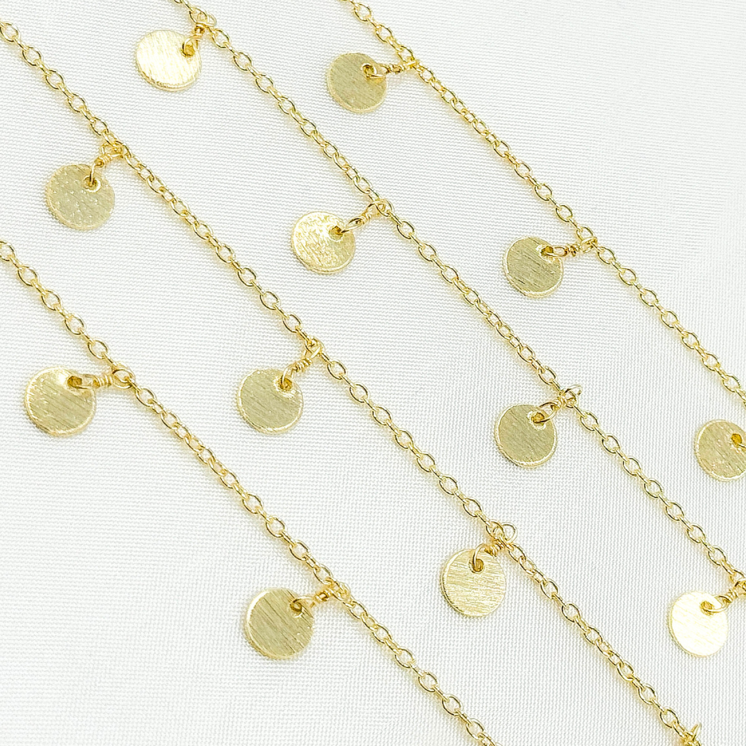 302D. Disc Shape 6mm Dangle Wire Chain