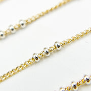 XM/S1327CF/29. 14k Gold Filled Curb Chain and 3 Sterling Silver Beads in Between