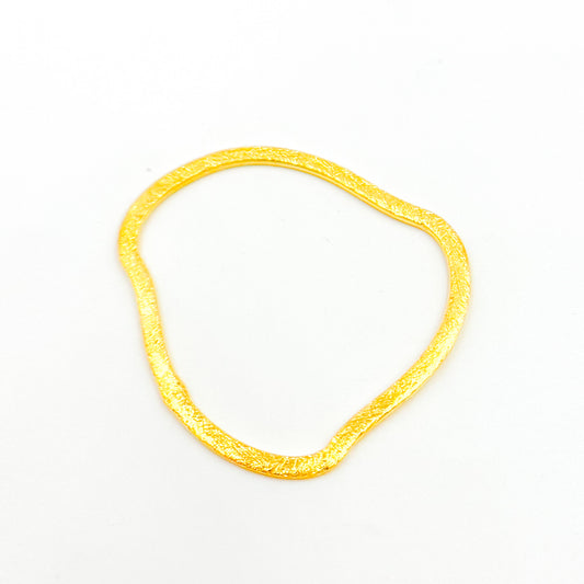 GPBS14. 30MM Gold-plated Sterling Silver Brushed Uneven Connector