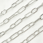 Load image into Gallery viewer, 925 Sterling Silver Paperclip Smooth &amp; Diamond Cut Link Chain. V150SS
