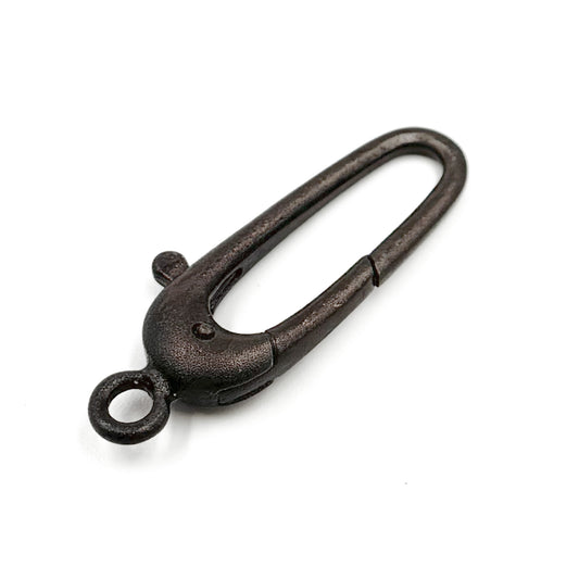 30MM Black Rhodium Matt Sterling Silver Oval Clasp