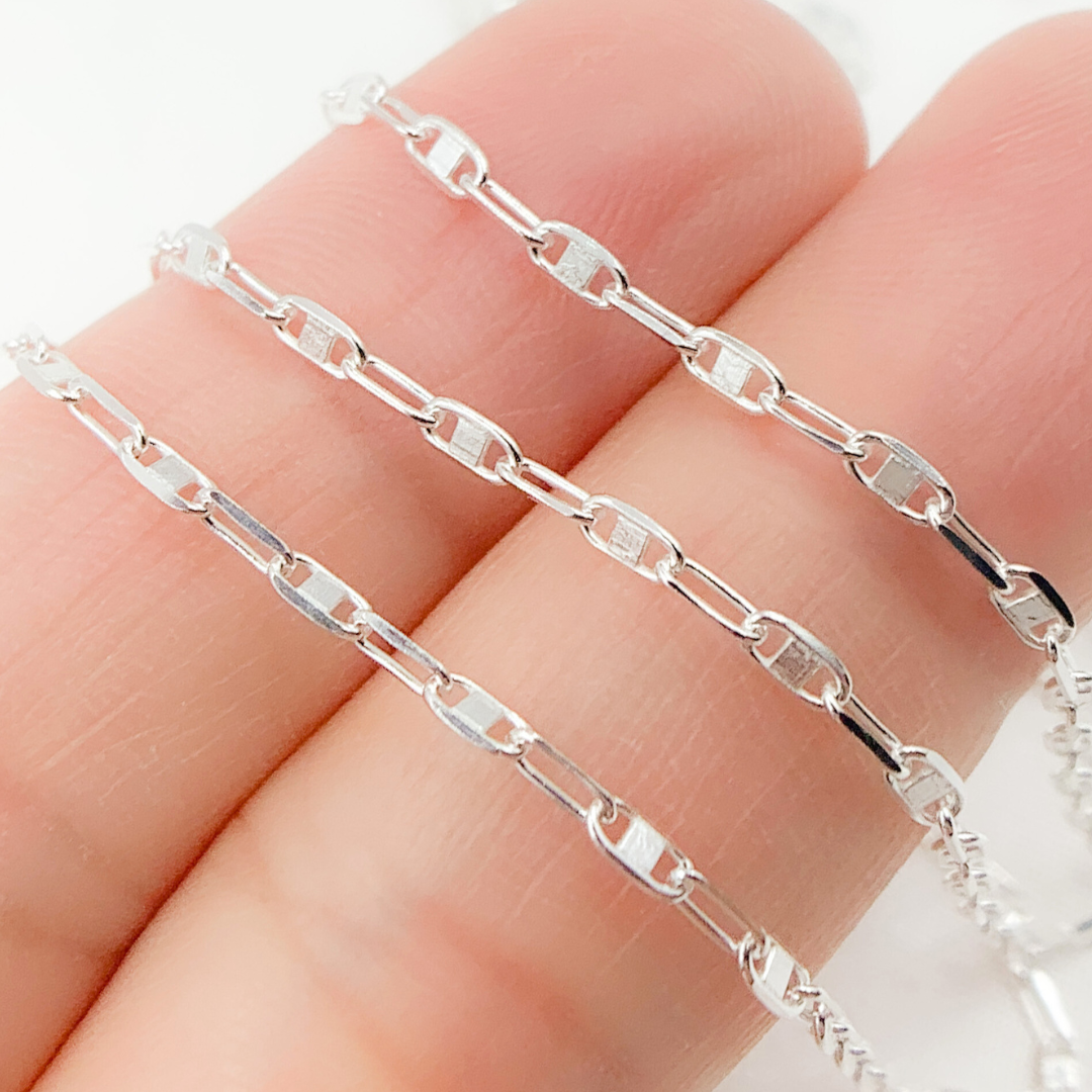 925 Sterling Silver Oval & Mariner Link Chain. Z108SS