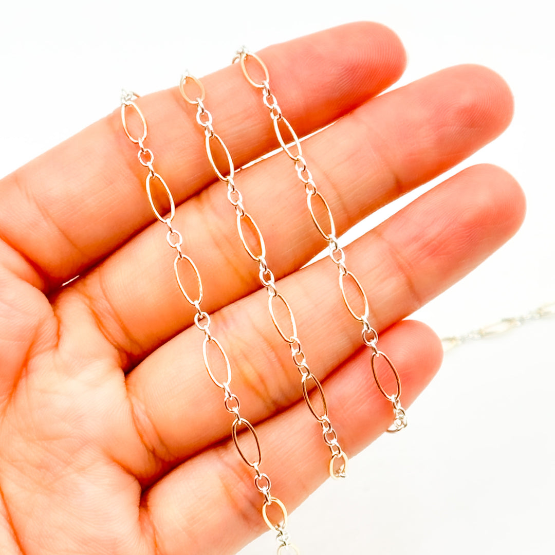 1023SS+GF. Two Tone Oval and Round Links Chain