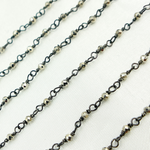 Load image into Gallery viewer, Pyrite Wire Wrapped Beads Chain. SPY3
