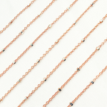 Load image into Gallery viewer, Z36RGS. Rose Gold Plated 925 Sterling Silver Satellite Cube Chain
