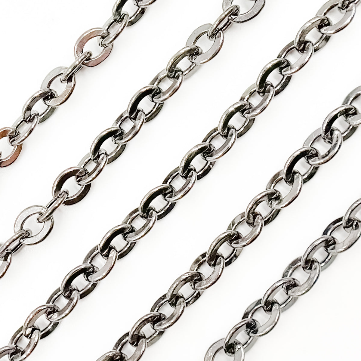 Black Rhodium Sterling Silver Cable Chain