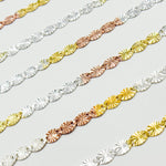 Load image into Gallery viewer, Z120GSR. White Silver, Gold Plated, and Rose Gold Plated Silver Diamond Cut Marina Chain