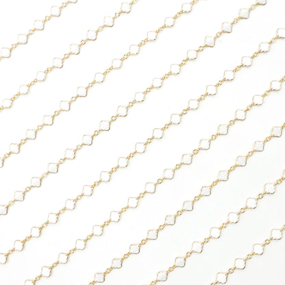 V315ENGF. 14K Gold Filled Enamel Clover Link Chains