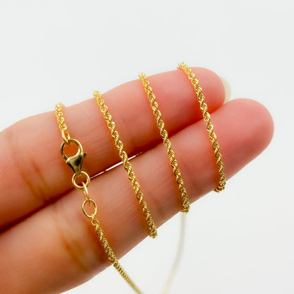 025CRDLG18K. 18K Solid Yellow Gold Rope Chain