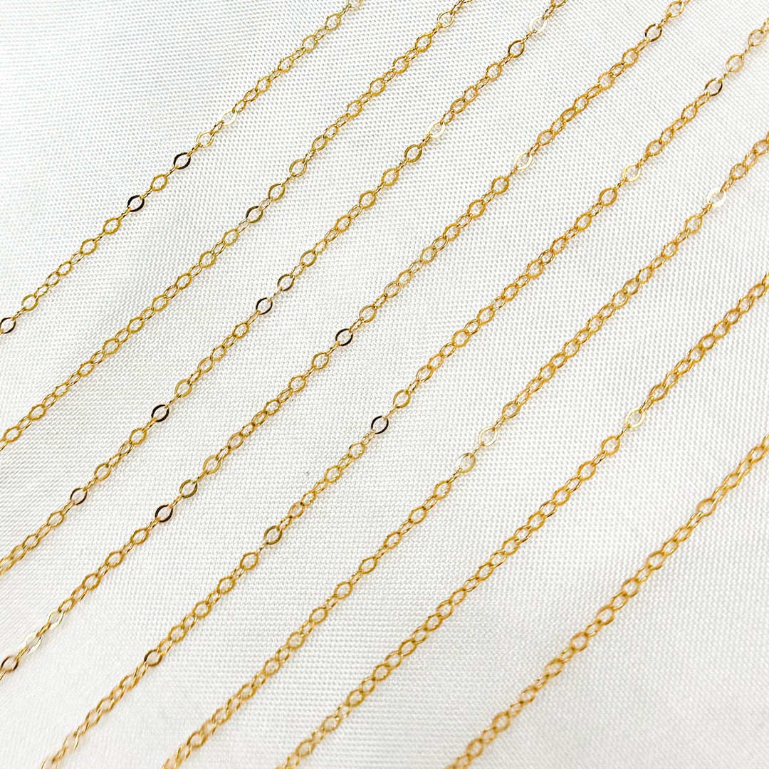 822FGF. 14K Gold Filled Flat Cable Link Chain