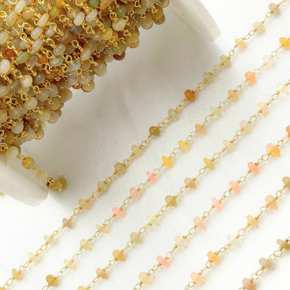 Ethiopian Opal Gold Plated Wire Chain