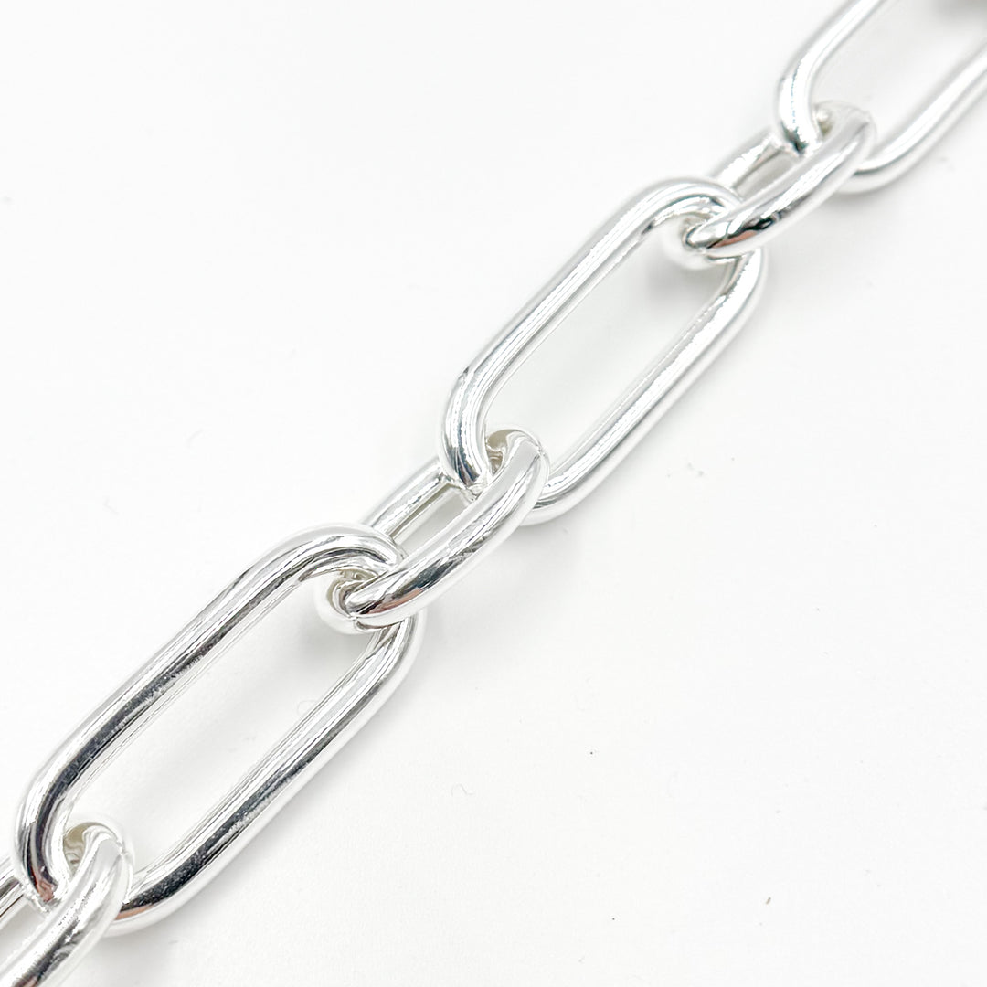 539MTSS. Sterling Silver Smooth Long & Short Links Chain