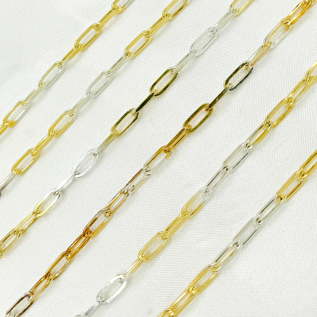 Z57GS. Gold Plated Sterling Silver Flat Paperclip