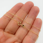 025R01T5J08018K. 18K Yellow Solid Gold Cable Chain with Extender