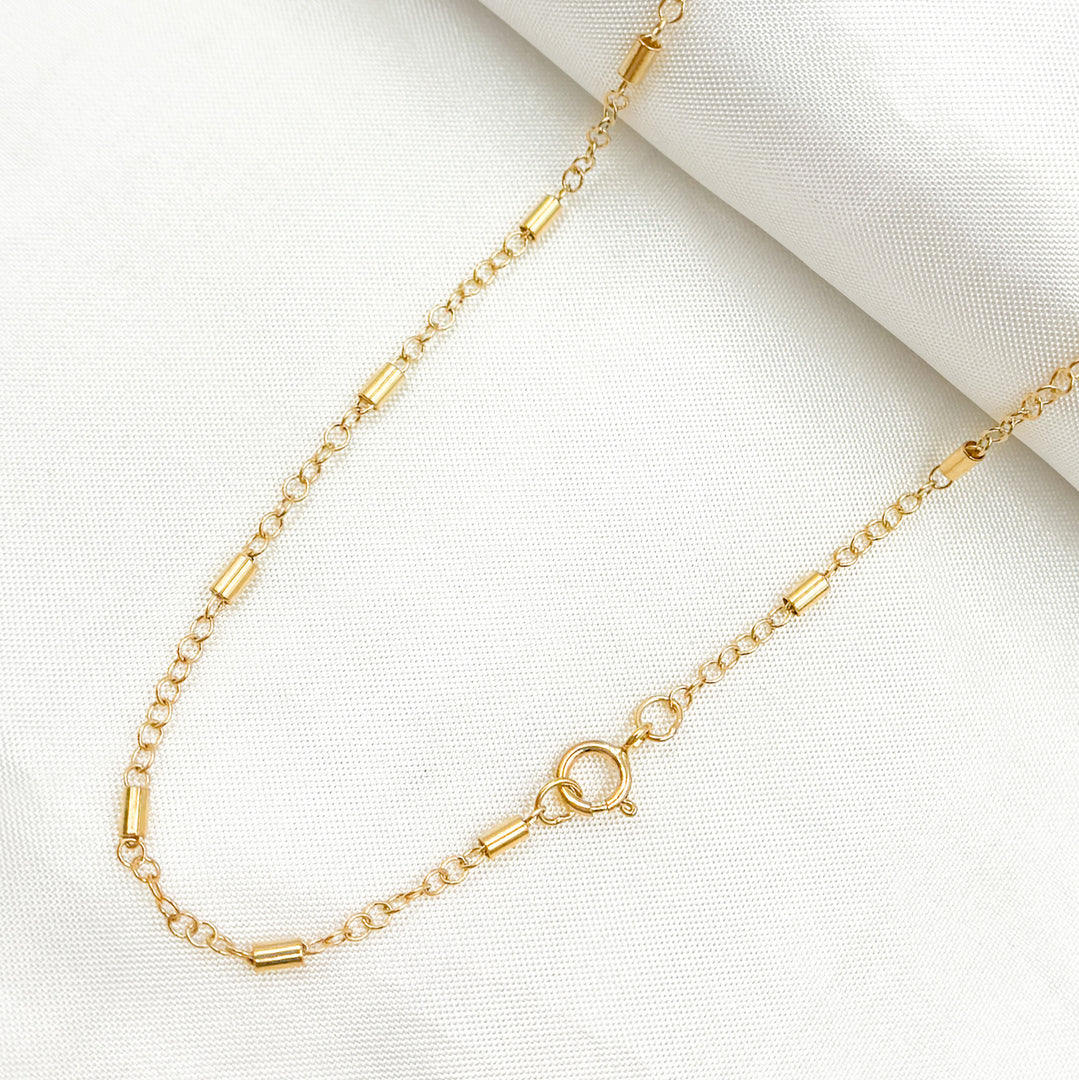 14K Gold-Filled Satellite Tube Finish Necklace. 1203D2