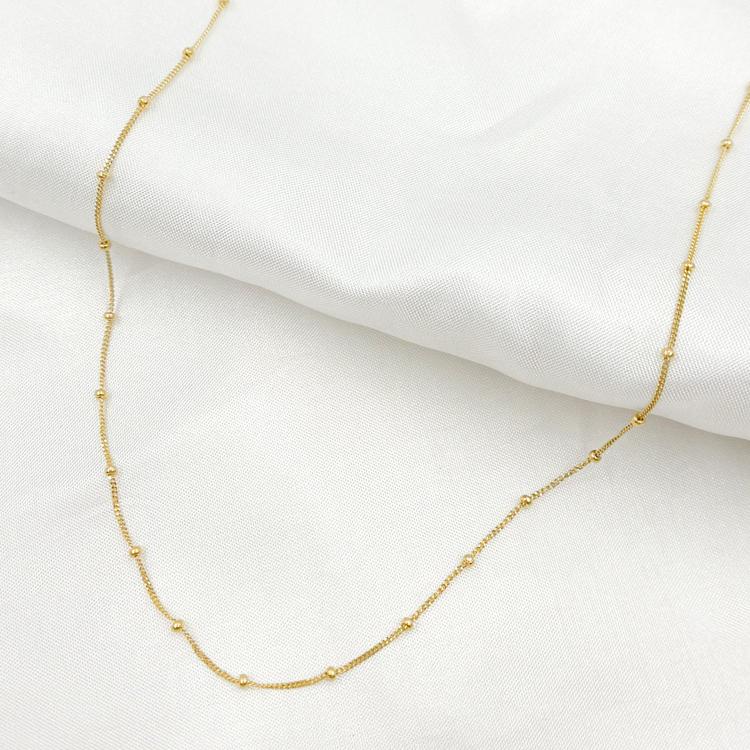 14K Solid Gold Satellite Chain