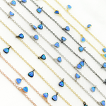 Load image into Gallery viewer, Created Blue Opal Triangle Shape Dangle Chain. CBO2
