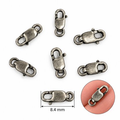 0925LC0WROX. Oxidized Sterling Silver 8.4mm Lobster Clasp