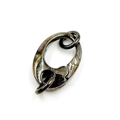 17MM Black Rhodium Sterling Silver Oval Clasp