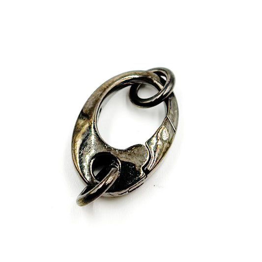 17MM Black Rhodium Sterling Silver Oval Clasp