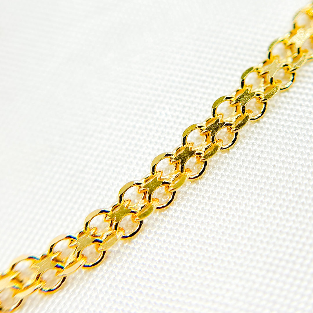 035R03AC2T2. 14K Solid Gold Bismark Link Chain