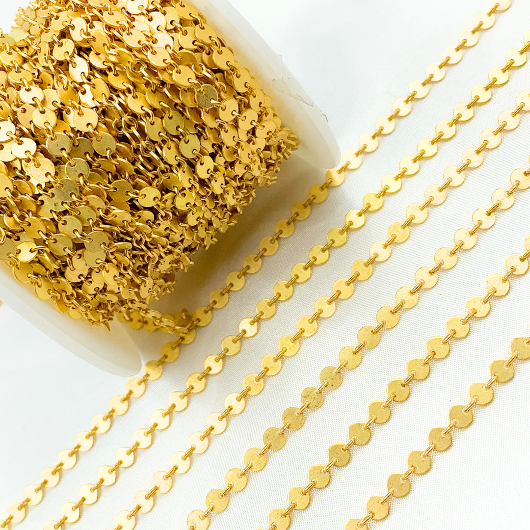 Gold Plated 925 Sterling Silver Disc Chain