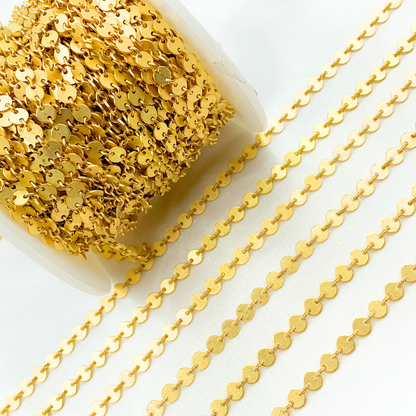 Gold Plated 925 Sterling Silver Disc Chain