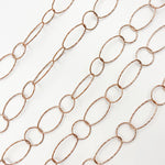 Load image into Gallery viewer, Y32RGP. Rose Gold Plated Silver Diamond Cut Round and Oval Link Chain
