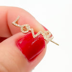 Load image into Gallery viewer, EFD53681. 14K Solid Yellow Gold and Diamonds LOVE Dangle Earrings