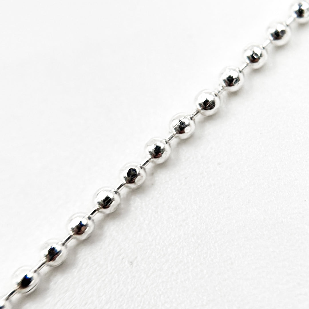 V114SS. Sterling Silver Diamond Cut Ball Chain