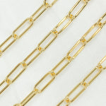 Load image into Gallery viewer, Gold Plated 925 Sterling Silver Smooth Paperclip Chain. V7GP
