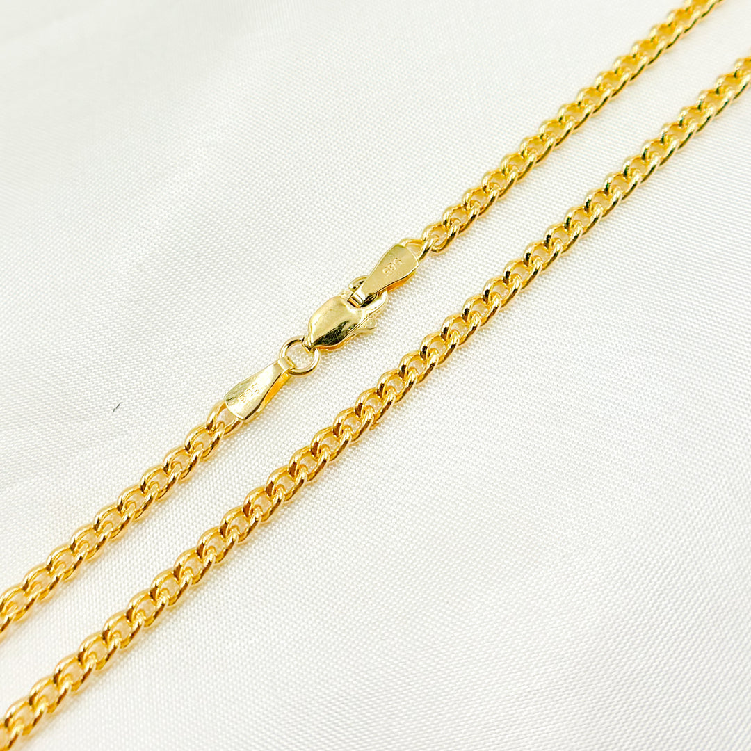 080GLG. 14K Solid Gold Smooth Curb Link Chain