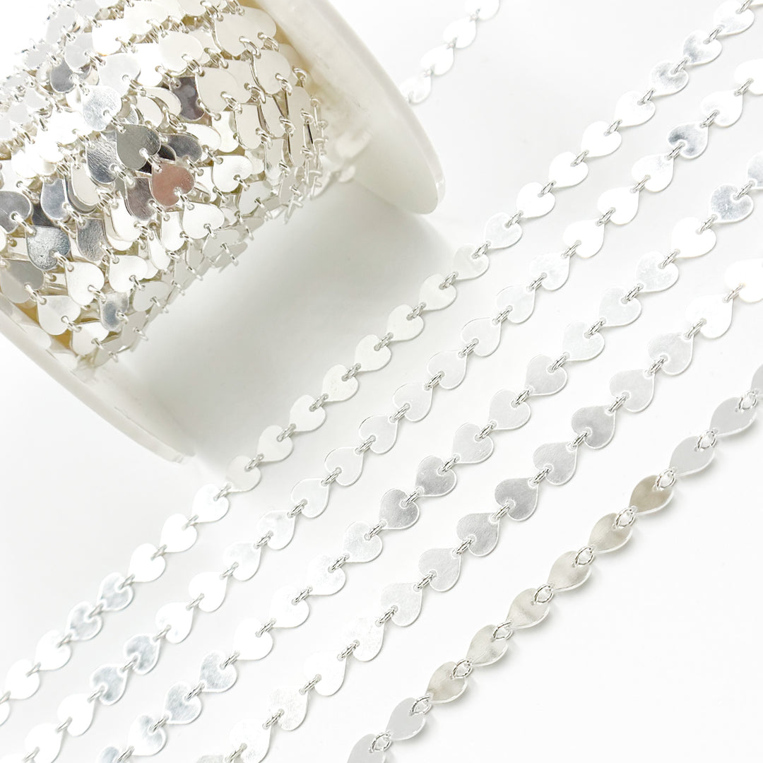 V131SS. Sterling Silver Heart Link Chain