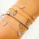 Load image into Gallery viewer, CZ1. Cubic Zirconia Rectangle Shape Dangle Chain