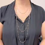 Load image into Gallery viewer, Rose Gold Plated and White Sterling Silver Satellite Necklace